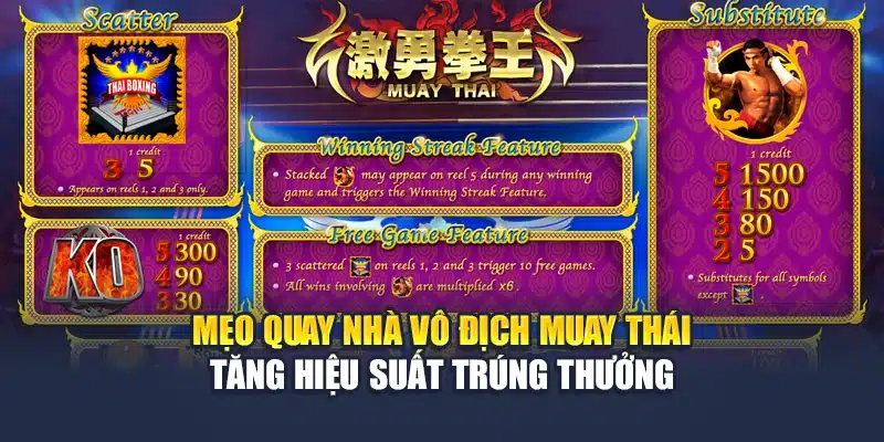 Nhà Vô Địch Muay Thái QH88 - Slot Quay Phong Cách Võ Sĩ 4 Mẹo quay Nhà vô địch Muay Thái tăng hiệu suất trúng thưởng